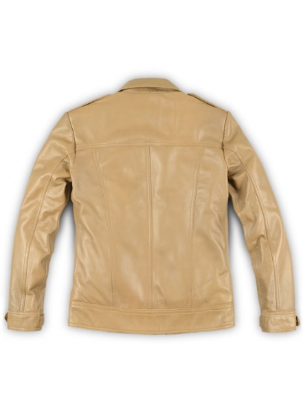 Soft Beige Wax Leather Jacket # 219