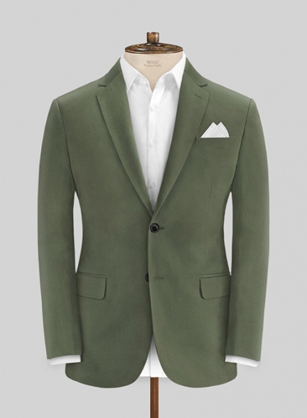 Green Cotton Power Stretch Chino Suit