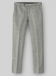 Houndstooth Light Gray Tweed Pants