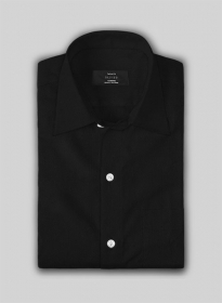 Black Herringbone Cotton Shirt