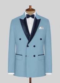 Napolean Taj Blue Wool Tuxedo Jacket  Napolean Taj Blue Wool Tuxedo Jacket