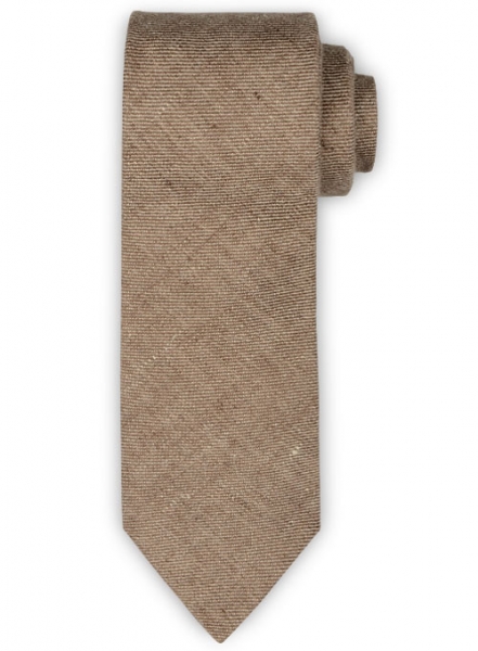 Italian Linen Tie - Denim Brown