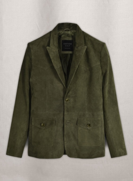 Woodland Green Suede Western Leather Blazer