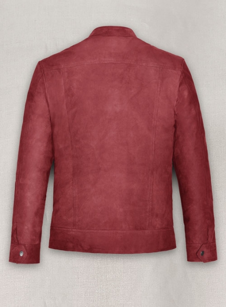 French Red Suede Leather Jacket # 700