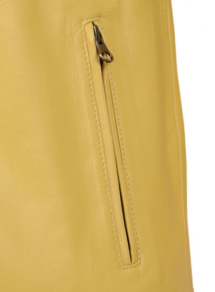 Yellow Leather Fighter T-Shirt Jacket