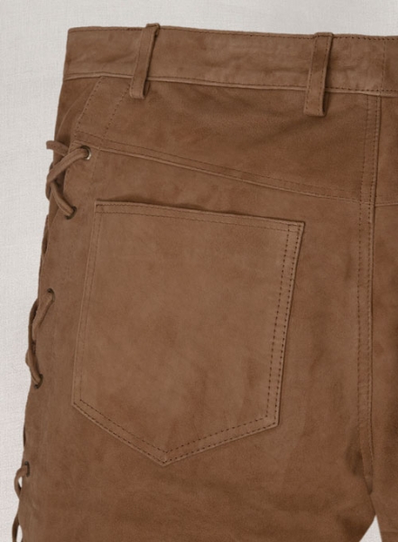 Oak Brown Suede Leather Pants #515