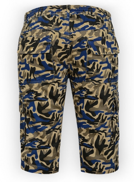 Blue Camo Cargo Shorts