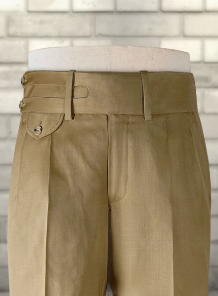 Tan Khaki Double Gurkha Wool Trousers