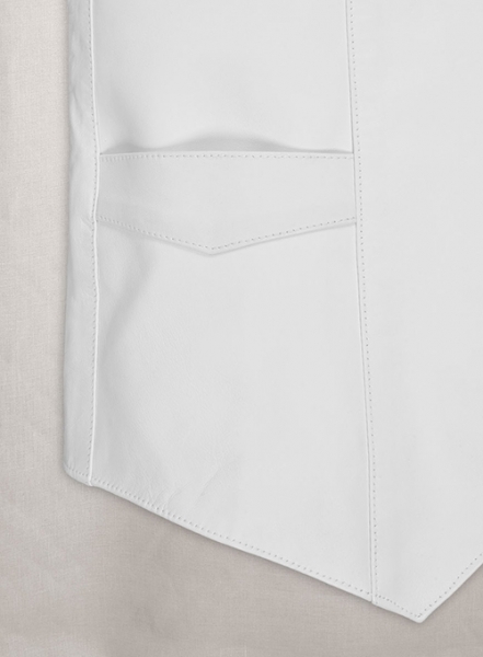 White Leather Vest # 306