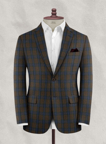 Italian Wool Cashmere Orsoto Checks Jacket