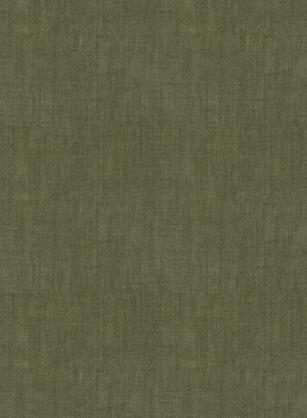 European Woodland Green Linen Western Style Shirt - Half Sleeves