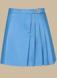 Semi Pleated Leather Skirt - # 487 Semi Pleated Leather Skirt - # 487