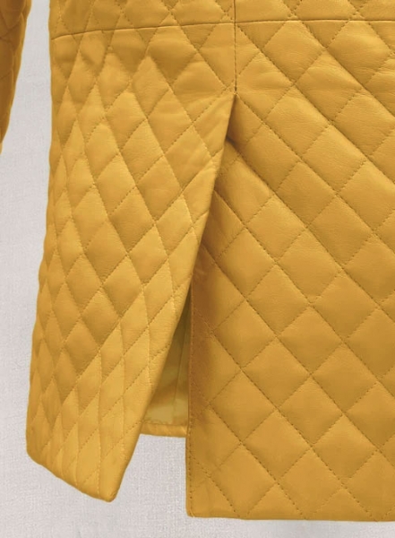 Yellow Bocelli Quilted Leather Blazer