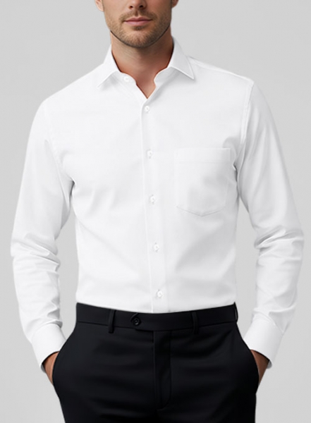 Giza White Cotton Shirt- Full Sleeves