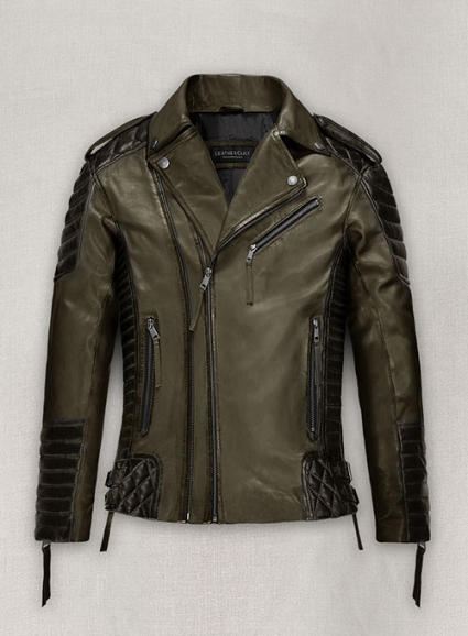 Charles Burnt Olive Leather Jacket