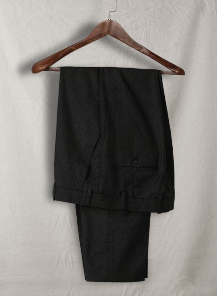 Black Flannel Wool Pants