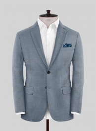 Napolean Powder Blue Sharkskin Wool Jacket