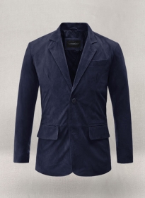 Dark Slate Purple Suede Leather Blazer