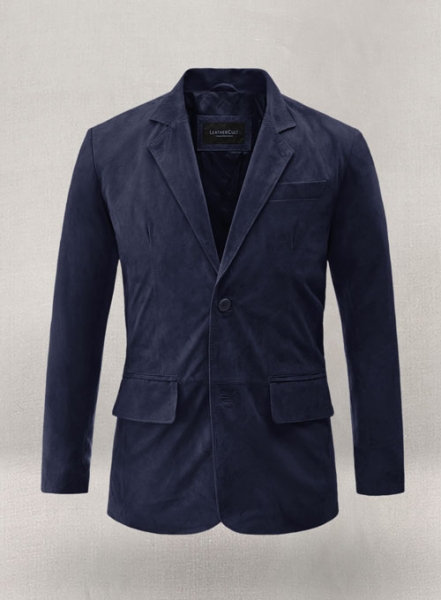 Dark Slate Purple Suede Leather Blazer