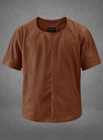 Light Weight Unlined Tan Leather T-Shirt