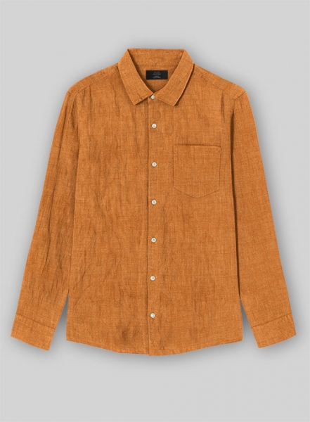 Dublin Autumn Orange Linen Shirt