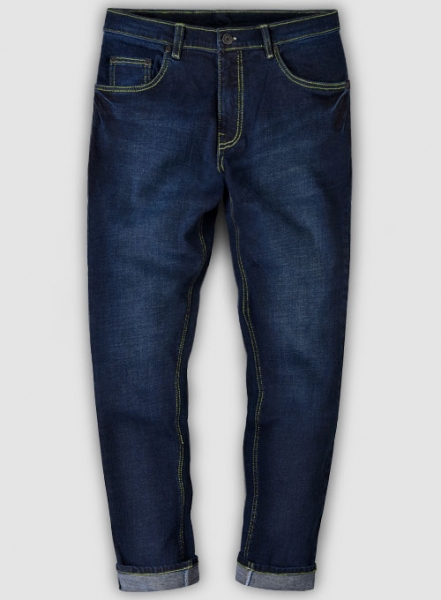 Marina Blue Stretch Indigo Wash Whisker Jeans - Look #702