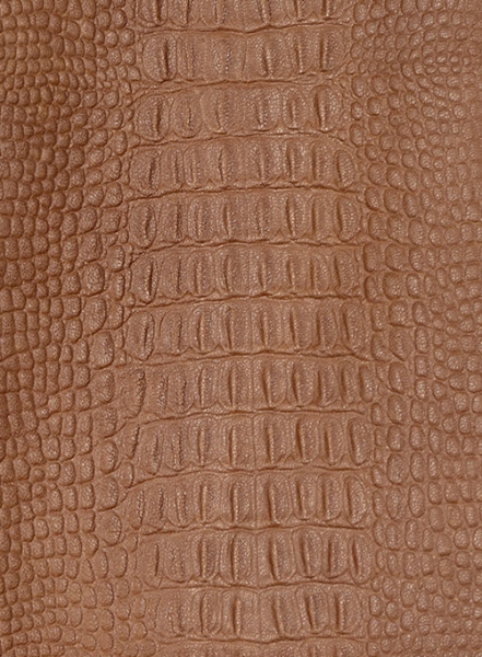 Crocodile Brown V Tab Leather Shirt Jacket