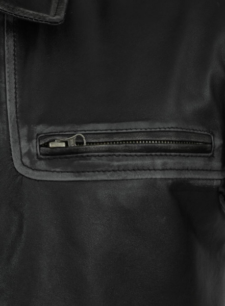 Ontario Rubbed Black Leather Jacket