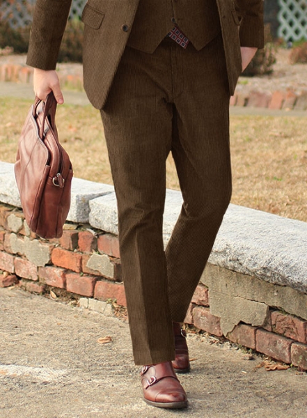 Rich Brown Thick Stretch Corduroy Pants