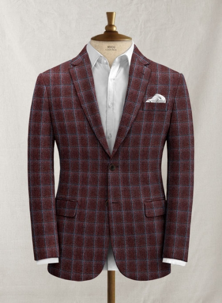 Italian Biulio Burgandy Tweed Suit