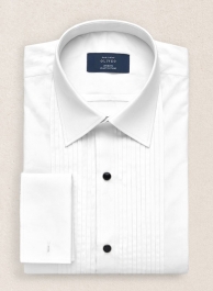Pleated White Tuxedo Shirt