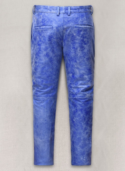 Artistic Blue Leather Suit
