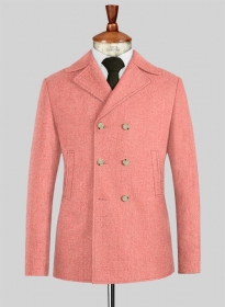 Melange Melon Tweed Pea Coat