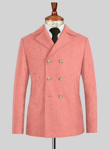 Melange Melon Tweed Pea Coat