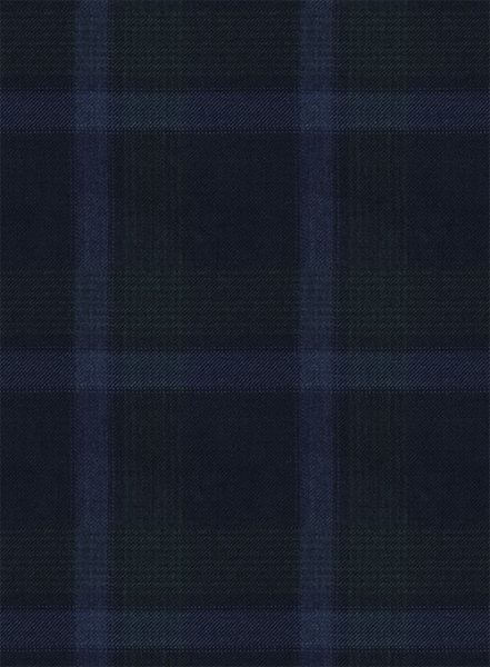 Reda Dark Blue Checks Wool Pants