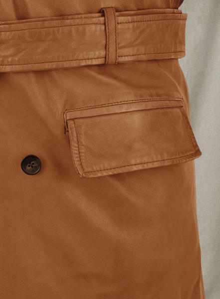 Brown Brad Pitt Legends of the Fall Leather Trench Coat