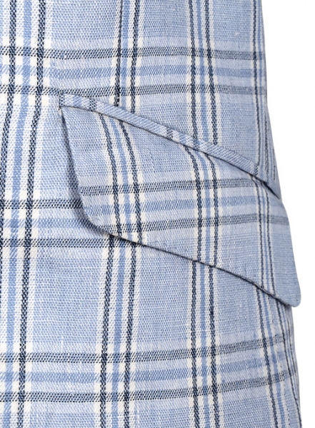 Italian Atlas Blue Linen Half Lined Jacket