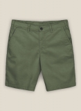 Green Cotton Power Stretch Chino Shorts