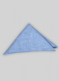 Italian Linen Pocket Square - Nile Blue