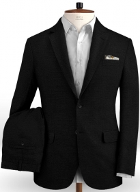 Safari Black Cotton Linen Suit