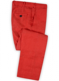 Pure Red Linen Pants
