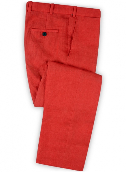 Pure Red Linen Pants