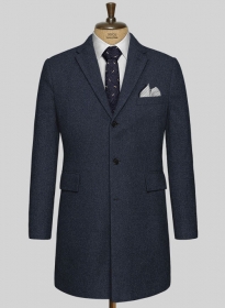 Blue Heavy Tweed Overcoat