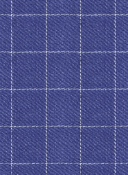 Italian Linen Lapis Blue Checks Jacket