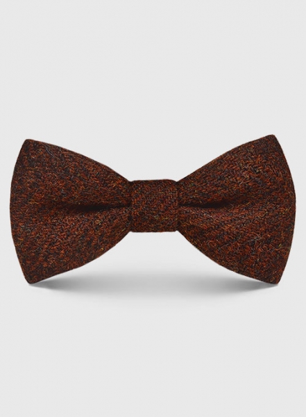 Harris Tweed Bow - Wide Herringbone Rust
