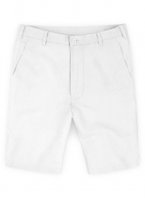 Safari White Cotton Linen Shorts