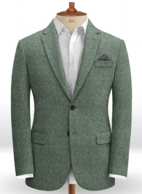 Harris Tweed Wide Herringbone Green Jacket