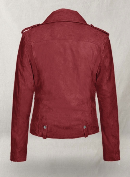 Soft French Red Suede Meghan Markle Leather Jacket