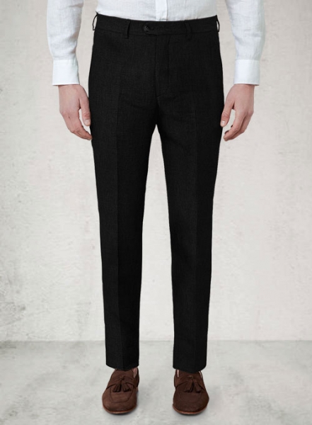 Safari Black Cotton Linen Pants