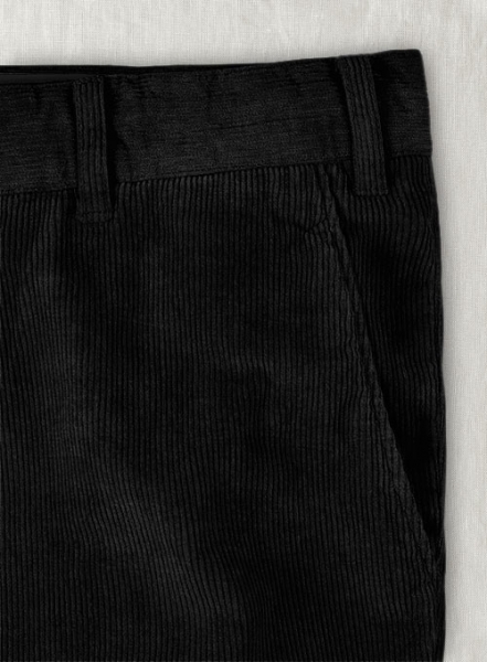 Black Stretch Corduroy Trousers